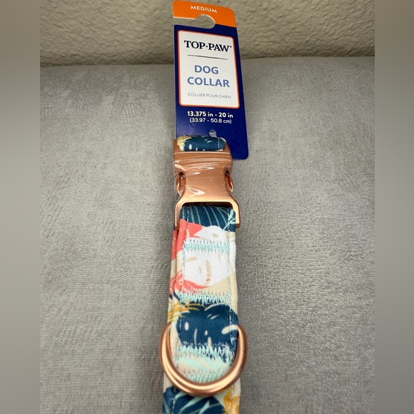 Dog Collar, Tropical Leaves Design, Size Medium — Top Paw - Picture 4 of 13